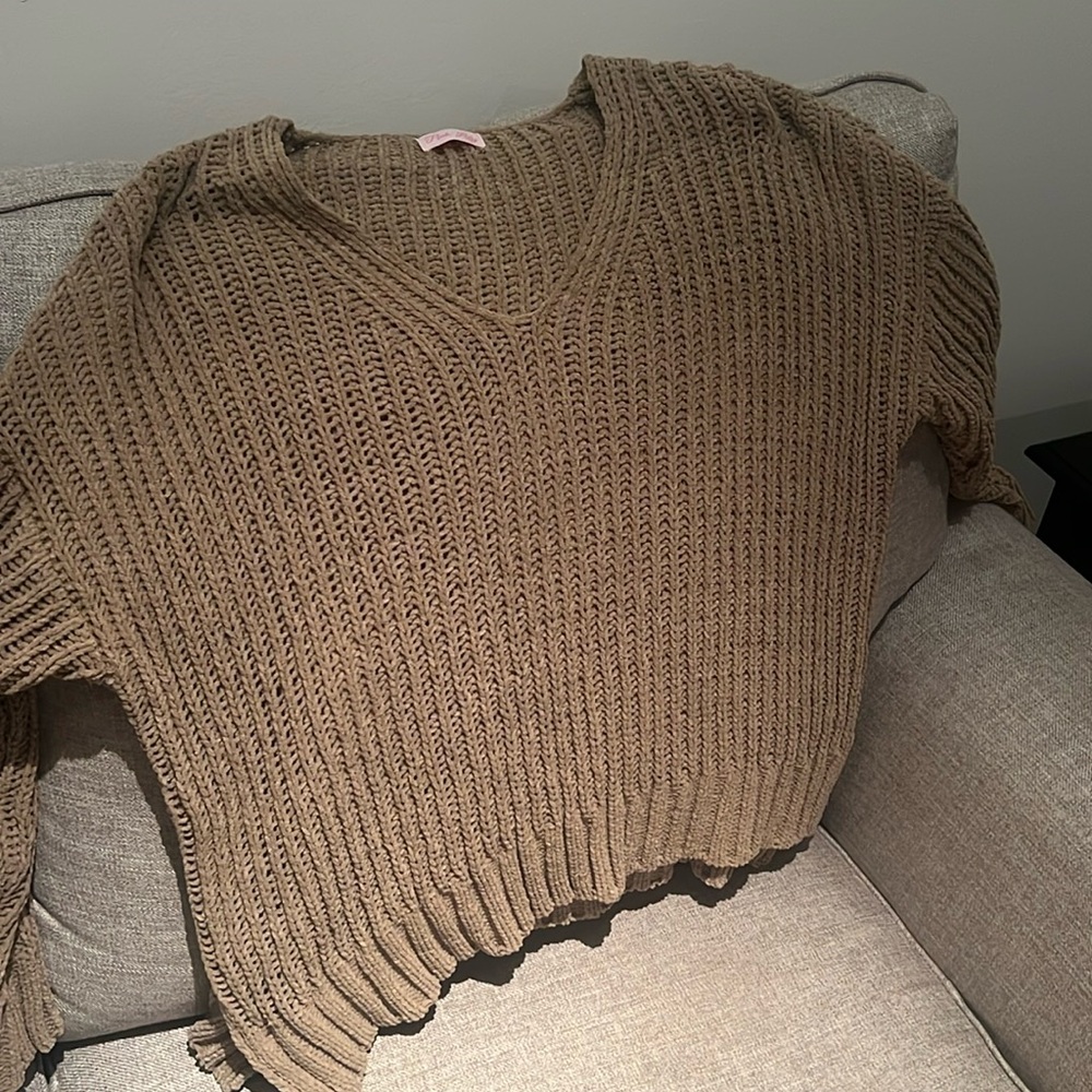 Khaki green knit sweater